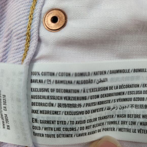 Abercrombie Pink Overdyed Natural Rise Denim Skirt size 29/8 - Picture 7 of 8